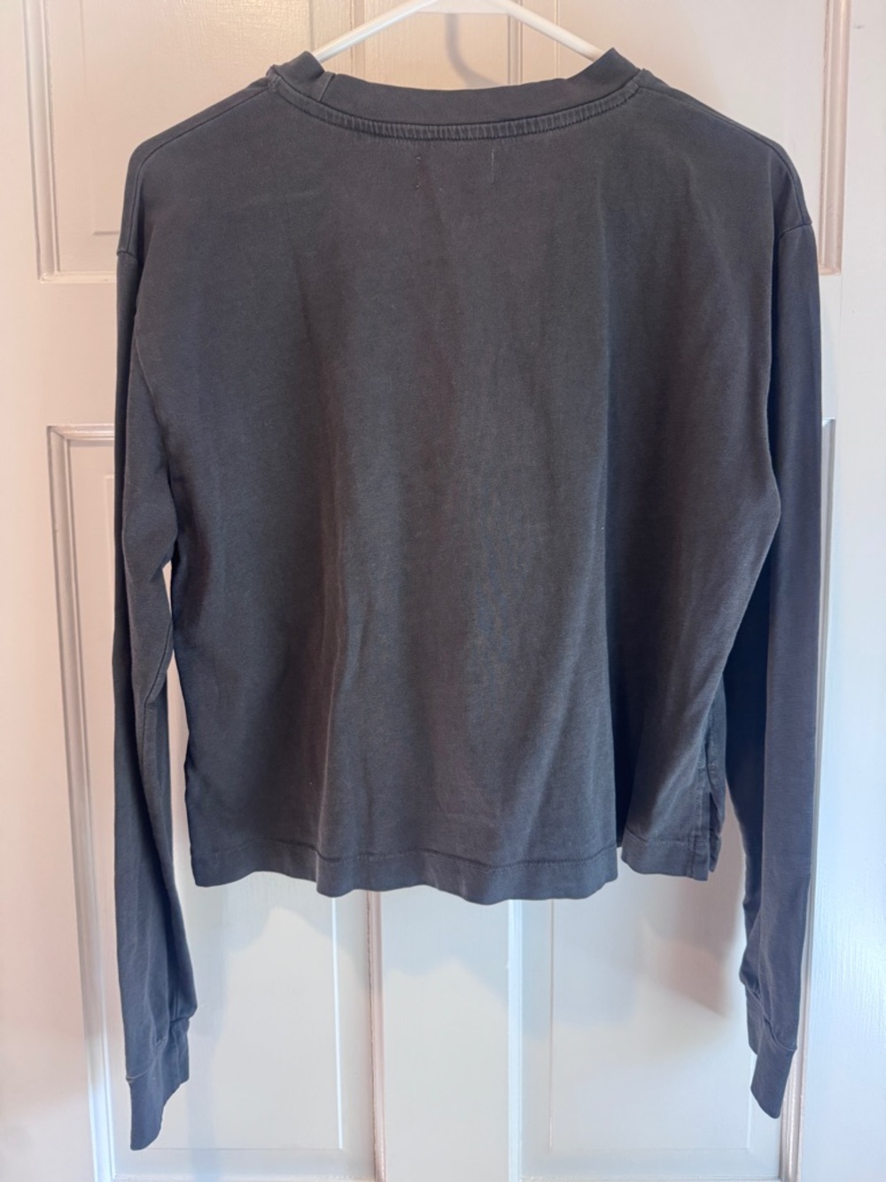 NWT Rowan Charcoal Gray Cropped Long Sleeve Tee Size S Minimalist - Picture 5 of 5